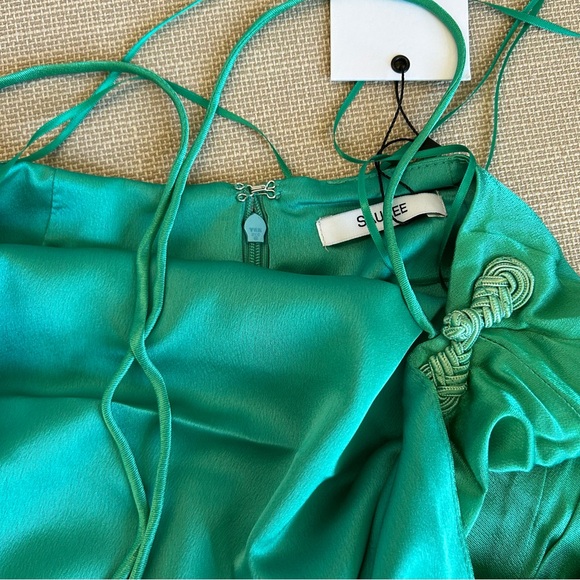 NWT SAU LEE Porter Halter Satin Maxi Dress - Jade Green - Picture 10 of 11